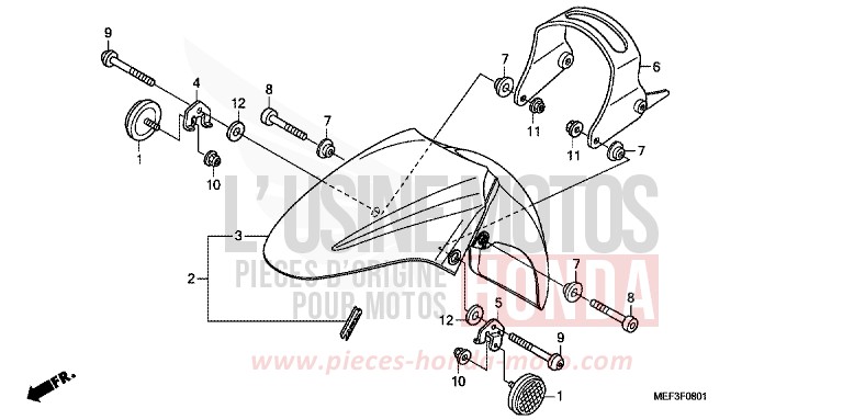 FRONT FENDER (FJS400D9/FJS400A) for SW-T400 ABS SWORD SILVER METALLIC (NHA95) from 2009